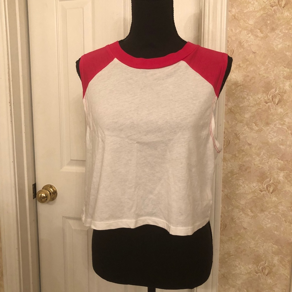 H&M Pink and White Crop Top